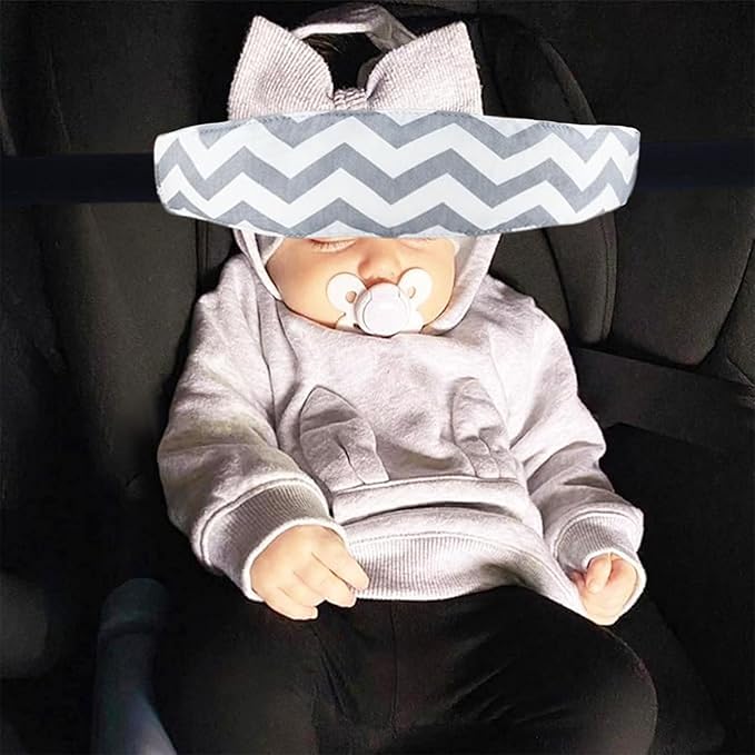 2 Pcs Baby Head Support for Car Seat, Carseat Head Support for Infant Toddler Kids Children Stroller Seat Neck Relief Head Band Sleeping Traveling (Waves and Fish)