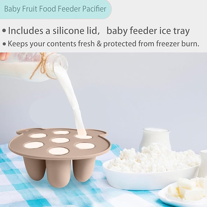 BIGSPINACH Frozen Breastmilk Teether & Baby Food Feeder Tray - Teething and Feeding