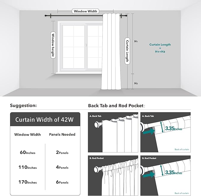 Deconovo Short Blackout Curtains for Small Windows Thermal Insulated Rod Pocket and Back Tab Curtains 42Wx45L Inch Light Beige 2 Panels