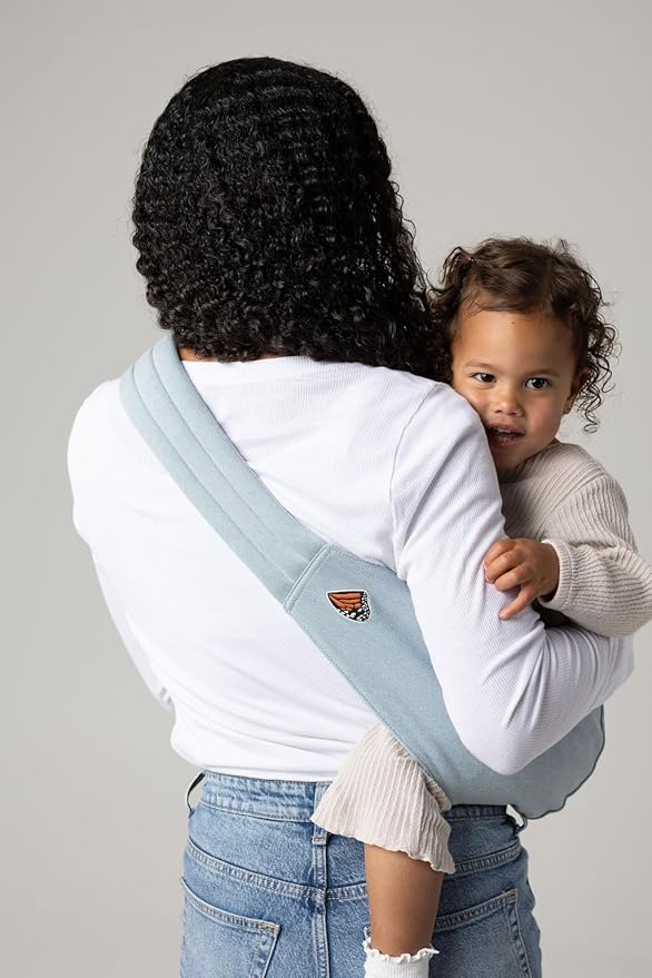 Mabē Monarch Toddler Sling Carrier – Ergonomic Hip Carry Support for Toddlers – Adjustable and Breathable Sling for Easy Up/Down & Comfortable Holding (16–45 lbs, Denim)