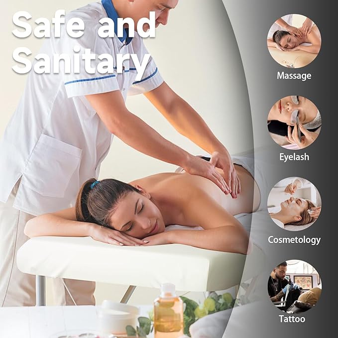 WUSOUPU Leather Cover for Massage Table Wipeable Massage Bed Protector Cover Made of 4-Ways Elastic 100% PU Waterproof Material, Machine Washable, Fit Rectangular Tables 28-32" Wide (White, 1Pcs)
