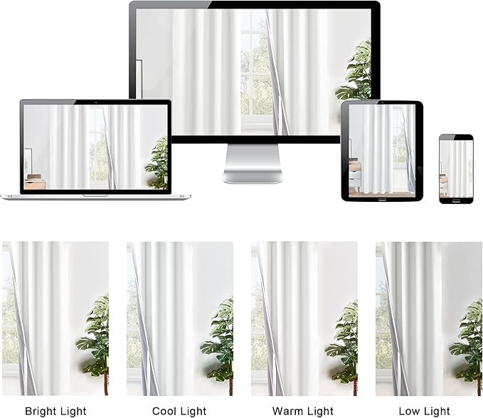 XWZO 100% Blackout Window Curtains - Thermal Insulated Black Liner Grommet Window Treatment Sewn with Tiebacks for Bedroom/Living Room/Nursery, Ivory, W42 x L84, Set of 2 Panels