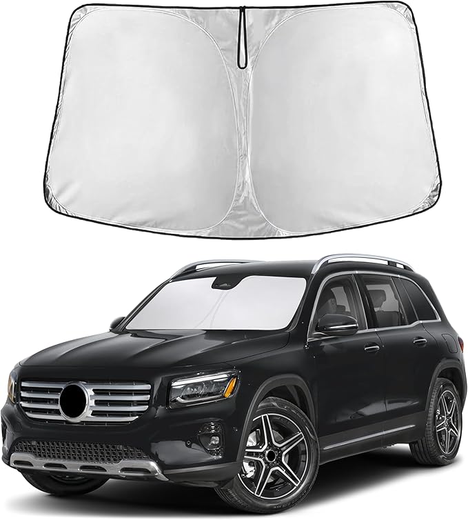 EcoNour Custom Windshield Sun Shade for Mercedes-Benz GLB 2020–2026 | Compact Luxury SUV Front Window Heat & UV Shield | Foldable Multi-Layer Sun Cover