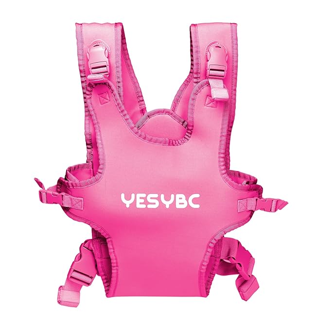 Baby Carrier, Dual-Use Adjustable Baby Sling Support Infant Chest Holder with Drawstring Backpack for Newborn to Toddler 13-33 lbs Swimming Pool Beach Land (Pink)