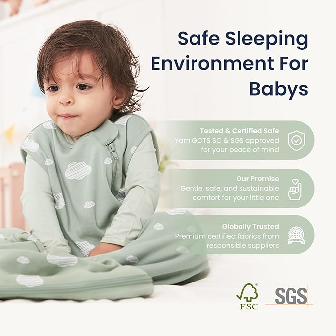 kaiya baby Unisex Sleeping Bag for Babies and Toddlers 0.5 Tog Sleep Sack 18-36 Months, Newborn Sleep Sack, Wearable Blanket Baby, One Piece Sleeveless, Gifts for Baby