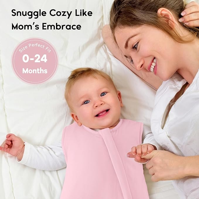 Yoofoss Rayon Made from Bamboo Baby Sleep Sack 12-18 Months 1.0 Tog Baby Wearable Blanket, Super Soft Infant Toddler Sleeping Sack 2-Way Zipper