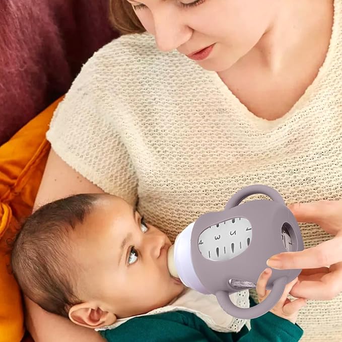 Juome Silicone Sleeves with Handles for Avent Natural Glass Baby Bottle - 3 Pack Koala Shape Anti Breakage Baby Bottles Holder, Compatible with Philips Avent Anti Colic Baby Bottles 4 oz