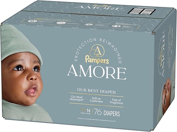 Pampers Amore, Size 0 (up to 10 lbs), 76 Count, Our Best Diaper