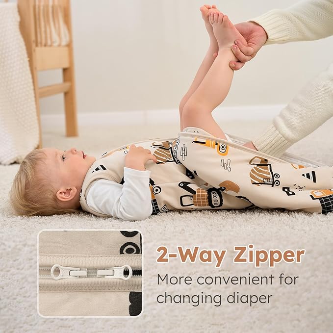 Yoofoss Baby Sleep Sack 18-24 Months, 1.5 Tog Baby Wearable Blanket with 2-Way Zipper, 100% Cotton Organic Fabric Winter Infant Sleeping Sack, Warm Soft Comfy