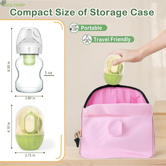 5-in-1 Baby Nail Kit with Storage Case, Cactus Theme Design Including Baby Nail Clippers, Nail Scissors, Nail File, Tweezers & Nose Picker, Newborn Essentials Must Haves for Baby Shower(Green)