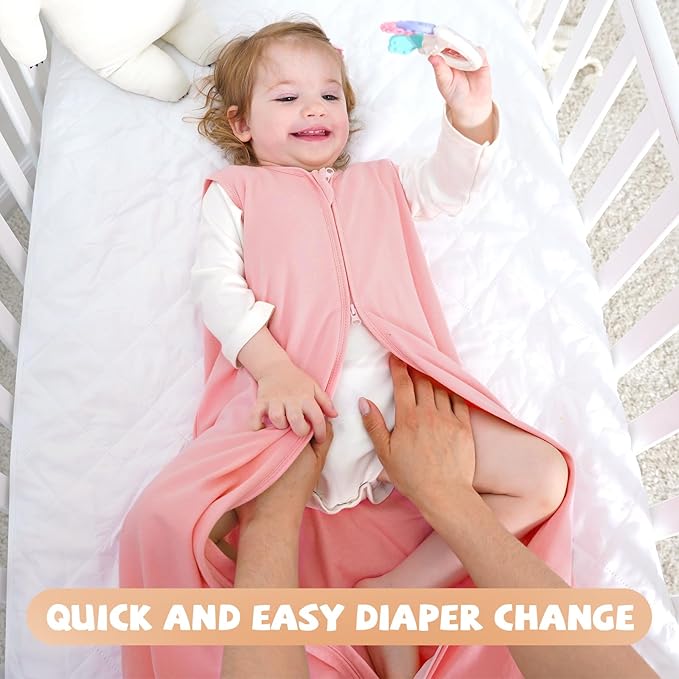 Yoofoss Baby Sleep Sack 6-12 Months Baby Wearable Blanket 100% Organic Cotton 2-Way Zipper TOG 0.5 Toddler Sleeping Sack, Lightweight Sleep Sacks for Babies(Medium)
