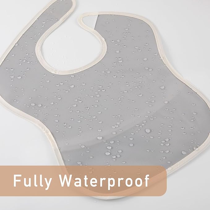 CIVARUA KIDS 3-Pack Waterproof Baby Bibs for Eating - Mess Proof Lightweight Toddler Feeding Bibs with Large Food Catcher