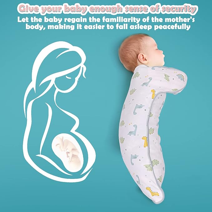 2 Pack Transition Swaddle with 2 Way Zipper, 2 in 1 Arms in/Out Transitional Arms Up Swaddle, 100% Cotton Newborn Swaddles Zipper Swaddles Baby Swaddling Sack Sleep Sack 0-3 Months, Dinosaur & Bear