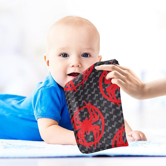 vvfelixl Baby Muslin Washcloths Red Spiders Silhouettes Baby Burp Cloths Cotton Baby Face Towel for Newborn Infants Boys Girls Soft and Absorbent 11.8 X 11.8 in, 3 Pack