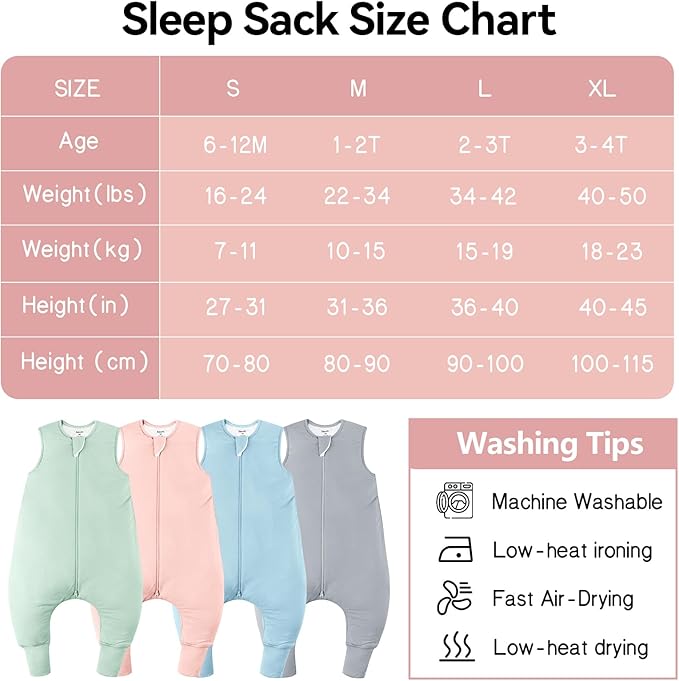 EasyFi Rayon Made from Bamboo Sleep Sack with Feet Baby Sleep Sack with Legs