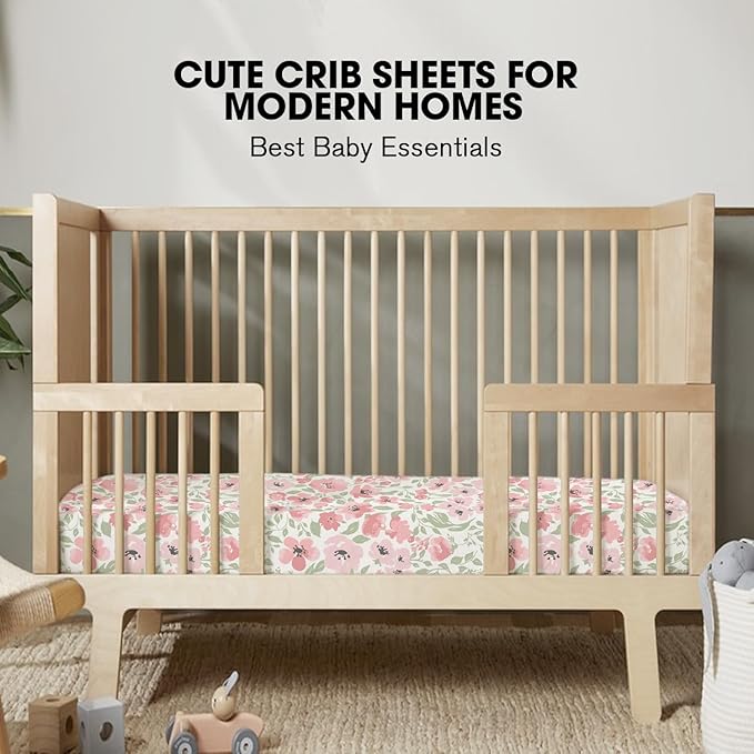 Little Grape Land Crib Sheets for Boys and Girls 2pk Baby Crib Fitted Sheet for Standard Size Crib and Toddler Mattress Super Soft Baby Sheet, Daliah