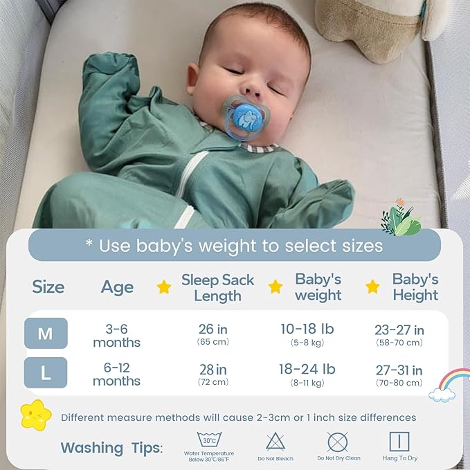 ZIGJOY Shark-Fin Transitional Swaddle for Newborn - 0.5 Tog Rayon Made from Bamboo Transition Swaddle Sleep Sack 3-6 Months Baby Arms Up Swaddle Blanket with 2-Way Zipper, Mint Green