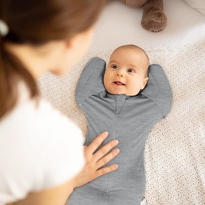MEXXI Swaddle Baby Sleep Sack with Arms Up, Baby Transitional Swaddle with Double Zipper, 0.5 TOG, 13-19 lbs, M