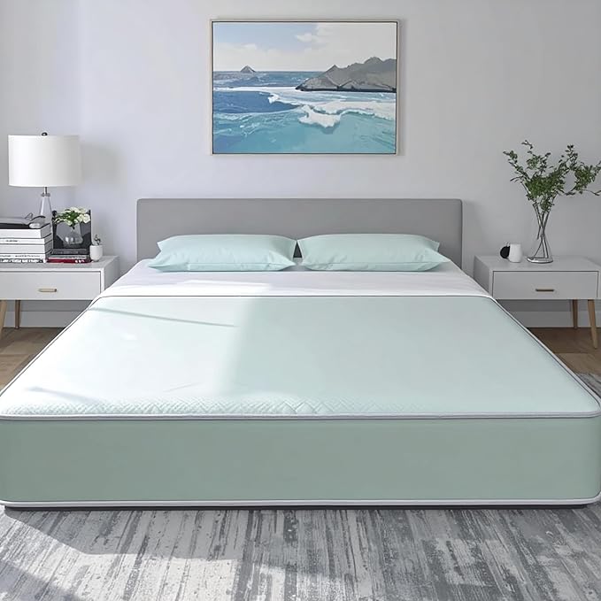 Mielmoon Cooling Gel Waterproof Foam Mattress Premium Medium Firm Plush,Vinyl noisless, Easy to Clean Made in USA Comfortable for Outdoors-Indoors (5 Inch, Twin XL)