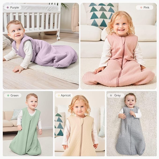 Yoofoss Baby Sleep Sack 6-12 Months TOG 2.5 Winter Baby Wearable Blanket, 100% Organic Cotton Infant Toddler Sleeping Sack 2-Way Zipper Warm Quilted Sleep Sack