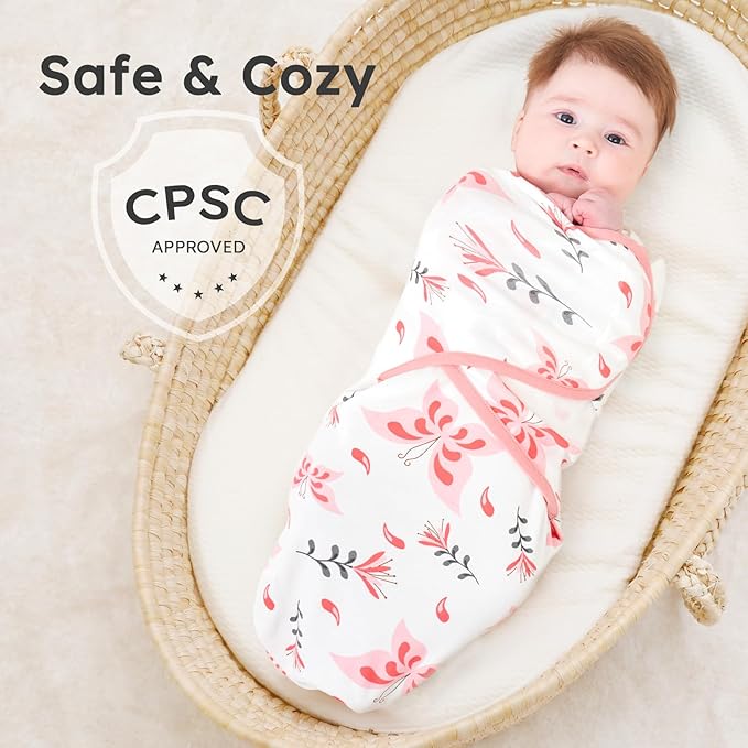 Yoofoss Baby Swaddles for Newborns 100% Organic Cotton, Adjustable Swaddle Sleep Sack 3-6 Months Newborn Swaddle Sack, Breathable Soft(Medium)