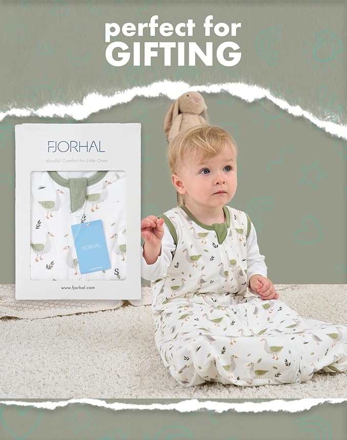 FJORHAL Rayon Made from Bamboo Sleep Sack – TOG 1.0 Soft Wearable Blanket for Infants & Toddlers