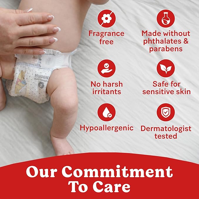 Huggies Size Newborn Diapers, Skin Essentials Baby Diapers, Size Newborn (6-9 lbs), 180 Count (3 Packs of 60), Packaging May Vary