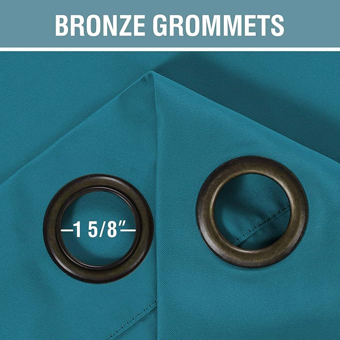 H.VERSAILTEX Blackout Curtain for Living Room Thermal Insulated Window Treatment Curtain Extra Long 108 inch Length Energy Saving Solid Grommet Blackout Drape, One Panel, Turquoise Blue,52"W x 108"L