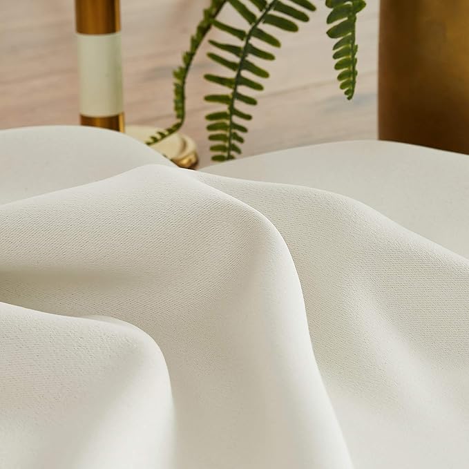 Treatmentex Pom Pom Curtains for Living Room 63 inch Natural Thermal Insulated Room Darkening Curtain Panels for Bedroom Window Drapes Nursery Kids Guest Room Hotel Ivory 52" w x2 Panels Rod Pocket