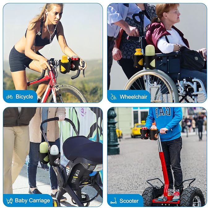 Accmor Universal Cup Holder, Stroller Cup Holder, 360° Rotatable Large Caliber Designed Bottle Holder for Stroller, Bike, Wheelchair, Walker, Scooter