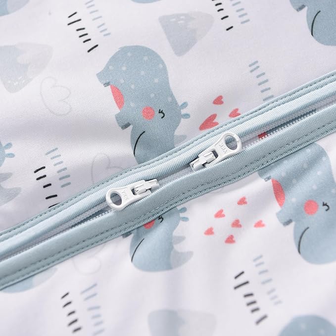 TADO MUSLIN Baby Sleep Sack 2-4 T 95% Rayon from Bamboo 5% Spandex Boys & Girls Wearable Blanket 1.0 TOG Toddler Sleeping Sack Warm 2- Way Zipper X-Large Rhino