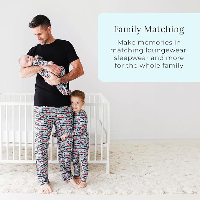 Posh Peanut Unisex Baby Swaddle Blanket - Large Premium Knit Viscose from Bamboo - Infant Swaddle Wrap, Receiving Blanket and Beanie Set, Baby Shower Newborn Gift, Registry - Enzo