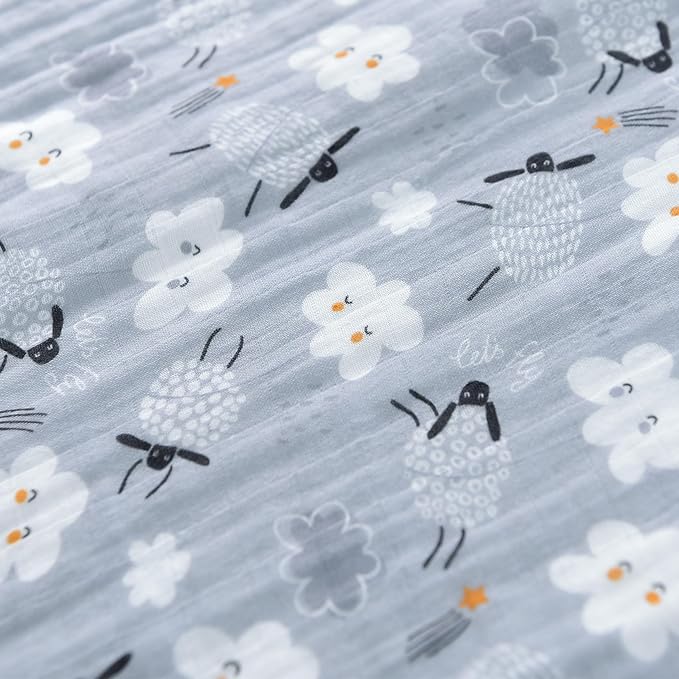 TADO MUSLIN Baby Sleep Sack 2-4 T Baby Wearable Blanket 100% Organic Cotton 0.5 TOG Toddler Sleep Sacks 2- Way Zipper Soft 4 Layers Muslin 2T 3T 4T Sheep Grey