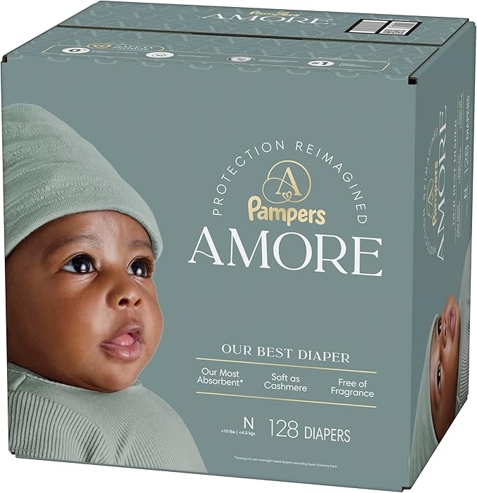 Pampers Amore, Size 0 (up to 10 lbs), 128 Count, Our Best Diaper
