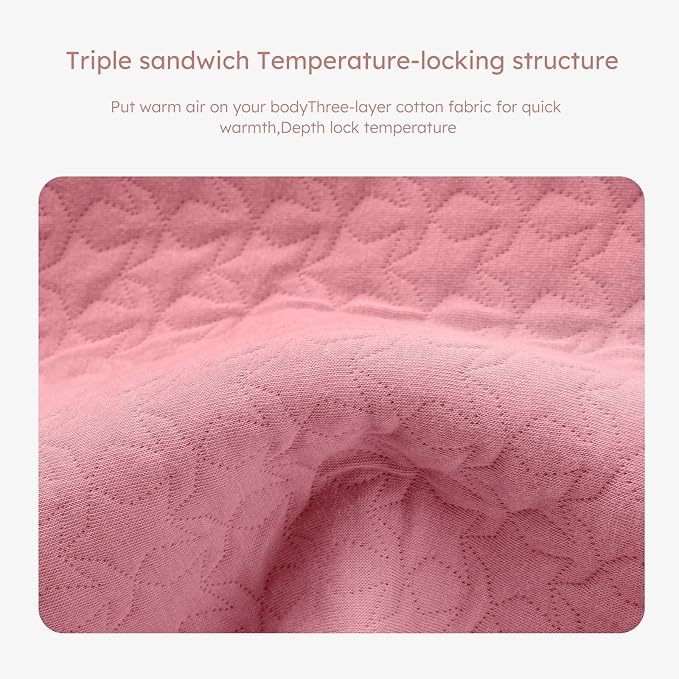 Unnivoll Baby Sleep Sack 6-12 Months 1.0 Tog Baby Wearable Blanket Cotton Sleeping Sack Quilted Baby Sleep Bag with 2-Way Zipper for Infant Newborn Pink