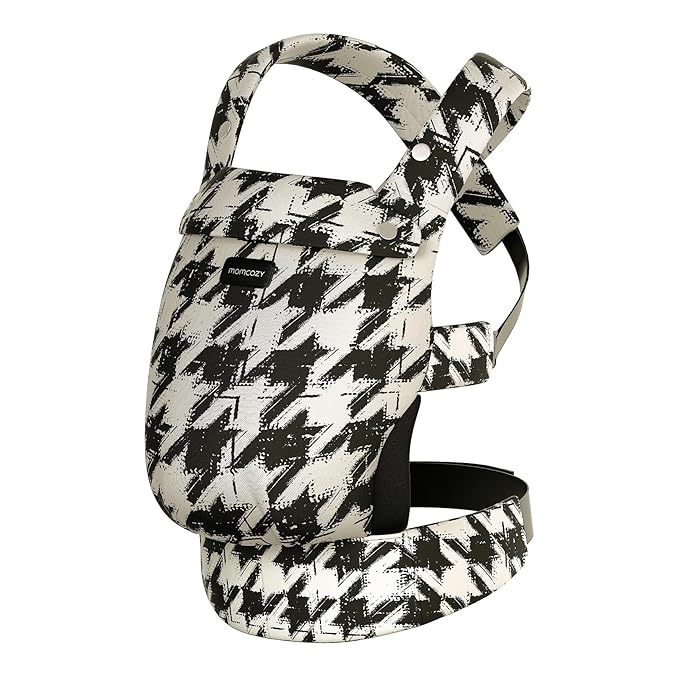 Momcozy Baby Carrier - Ergonomic, Cozy and Lightweight Carrier for 7-45lbs, Effortless to Put On, Ideal for Hands-Free Parenting, Enhanced Lumbar Support, Houndstooth