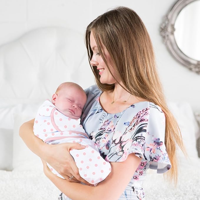 Mama Cheetah Baby Swaddle Blanket 3-6 Month, Organic Cotton Swaddle Sleep Sack Size Large, Large Swaddle Wrap, Easy Swaddles for Girls, 3-Pack, Pink