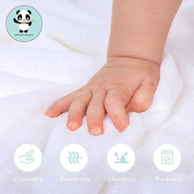 HIPHOP PANDA Hooded Towel - Rayon Made from Bamboo, Bath Towel with Bear Ears for Newborn, Babie, Toddler, Infant - Absorbent Large Baby Towel - Bear, 30 x 40 Inch
