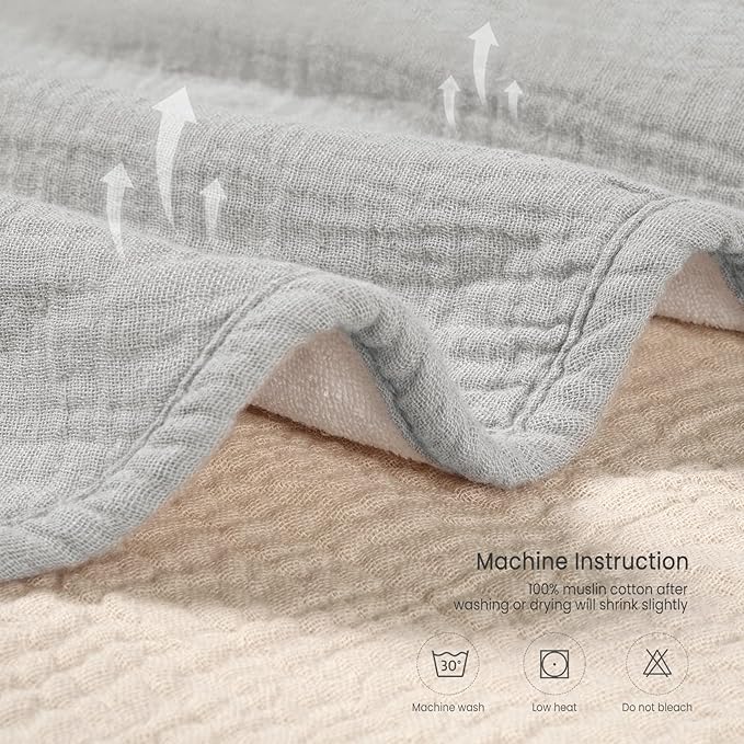 lulumoon Muslin Burp Cloths for Babies: 100% Soft Cotton Large Burping Cloths - Neutral Baby Burp Rags for Boy and Girl - Absorbent Burp Cloth for Spit-Ups 6 Pack