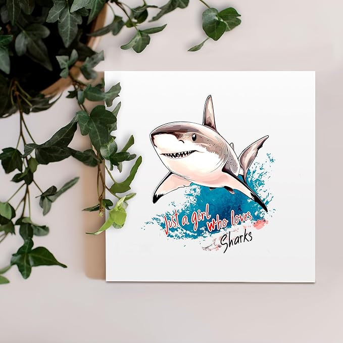 Shark Decor Wooden Box Sign Decorative, Home Room Desk Decorations For Teens Teenage Girls Age 8-12, Shark Lovers Themed Gifts Stuff Accessories Things Merchandise Items!