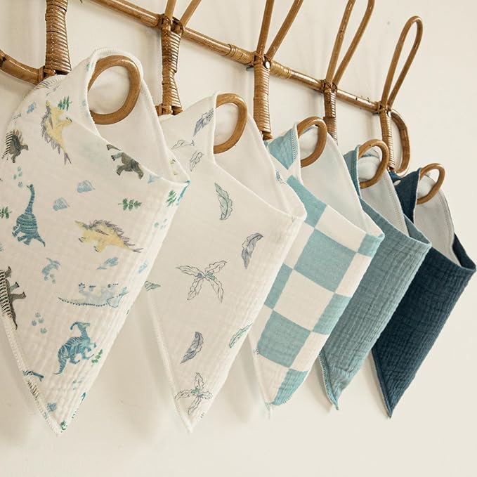 CIVARUA KIDS Muslin Baby Bibs 8 Pack, Baby Bandana Drool Bib for Drooling and Teething, Cotton Soft Absorbent for Girls Boys