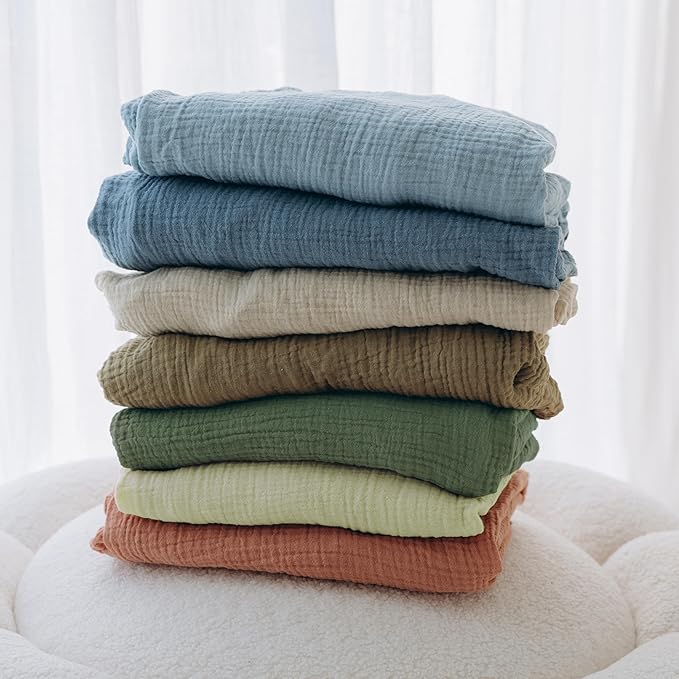 Dreamology Mini Crib Sheets,100% Muslin Cotton Crib Sheets,Pack n Play Sheets,Muslin Cotton Crib Sheet Fitted for Girls and Boys, Pack and Play Sheets, 24x38 Mini Crib Sheet | Green and Light Green
