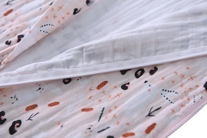 TADO MUSLIN Baby Sleep Sack 2-4 T Boys & Girls Wearable Blanket 100% Organic Cotton 0.5 TOG Toddler Sleep Sacks 2- Way Zipper X-Large Muslin Pink Bunny