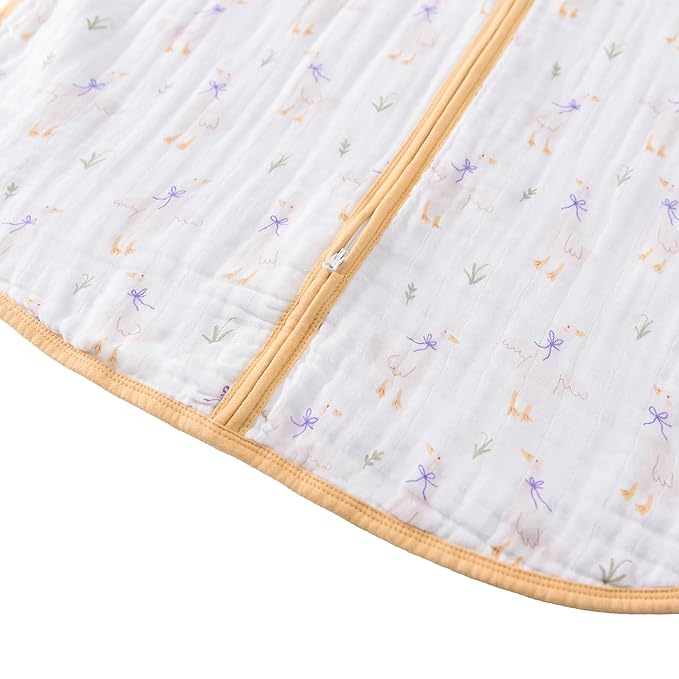 TADO MUSLIN Baby Sleep Sack 2-4 T Baby Wearable Blanket 100% Organic Cotton 0.5 TOG Toddler Sleep Sacks 2- Way Zipper Soft 4 Layers Muslin 2T 3T 4T Goose Yellow