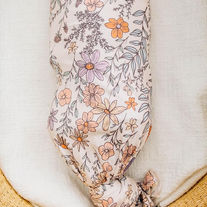 Copper Pearl Large Premium Knit Baby Swaddle Receiving Blanket Flora