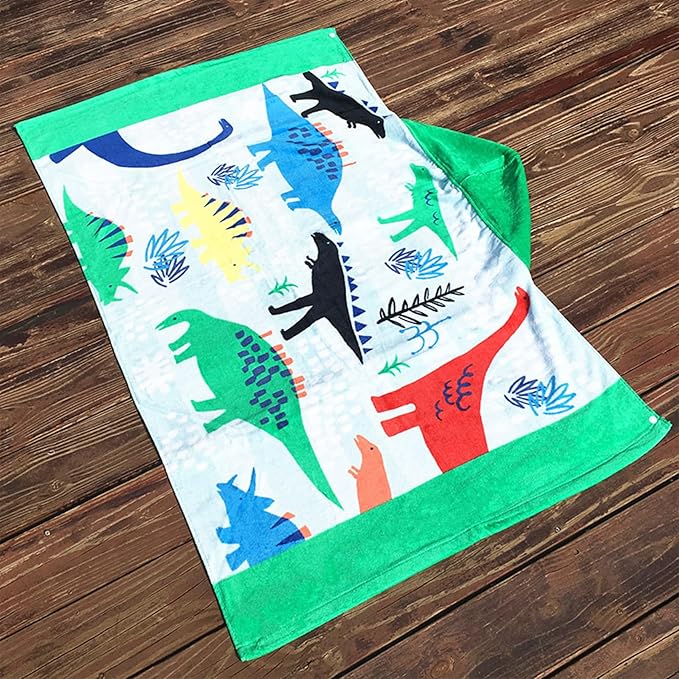 Kids Bath Towels, Kids Towel Girls Boys Hooded Beach,Bathroom,Pool Swim Towels 30 × 50 INCH Large Size Ultra Absorbent Cute Cartoon Animal Full Vitality 100% Cotton Wearable Wrap for Child