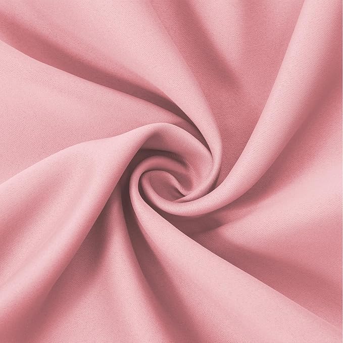 LEMOMO Blackout Curtains 52 x 63 Inch Pink Curtains 2 Panels Darkening Thermal Insulated Bedroom Curtains
