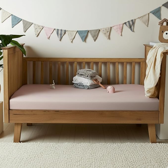 Bioweaves Organic Cotton Muslin Mini Crib Sheet, GOTS Certified Fitted Mini Crib Mattress Sheet, Extra Soft & Breathable for Toddler, Baby Boys & Girls, 38" x 24", 5 Inch Pocket, Irish Cream