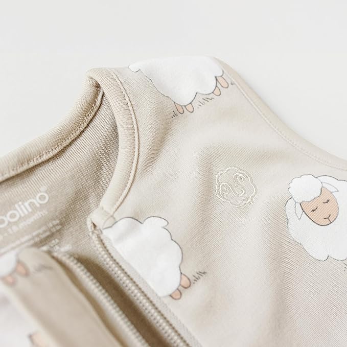 Woolino 4 Season Baby Sleep Bag with Feet Opening, Australian Merino Wool and Organic Cotton, Toddler Sleeping Bag, 18-36mo, Sheep