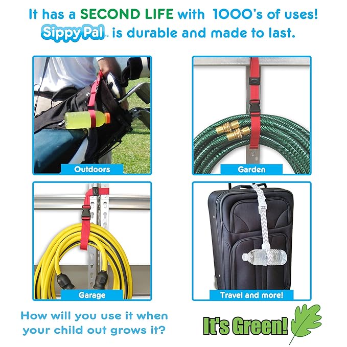 PBnJ Baby SippyPal Sippy Cup Holder Strap Leash Tether (Puppy 2-Pack)